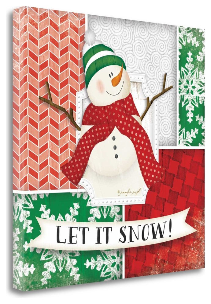 "Let It Snow - Snowman" By Jennifer Pugh, Giclee Print on Gallery Wrap Canvas