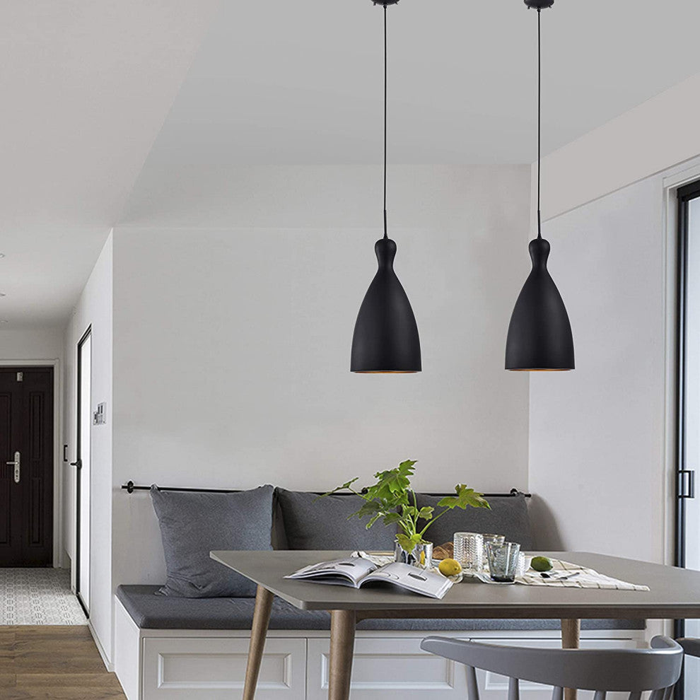 Modern Aluminum Pendant Lighting Matte Black Ceiling Hanging Light Fixture
