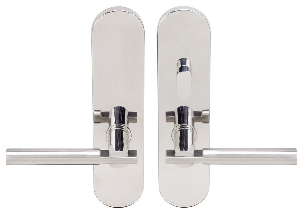 Sequoia Lever, Tubular Passage, Privacy Bolt, LH, Polished Stainless Steel
