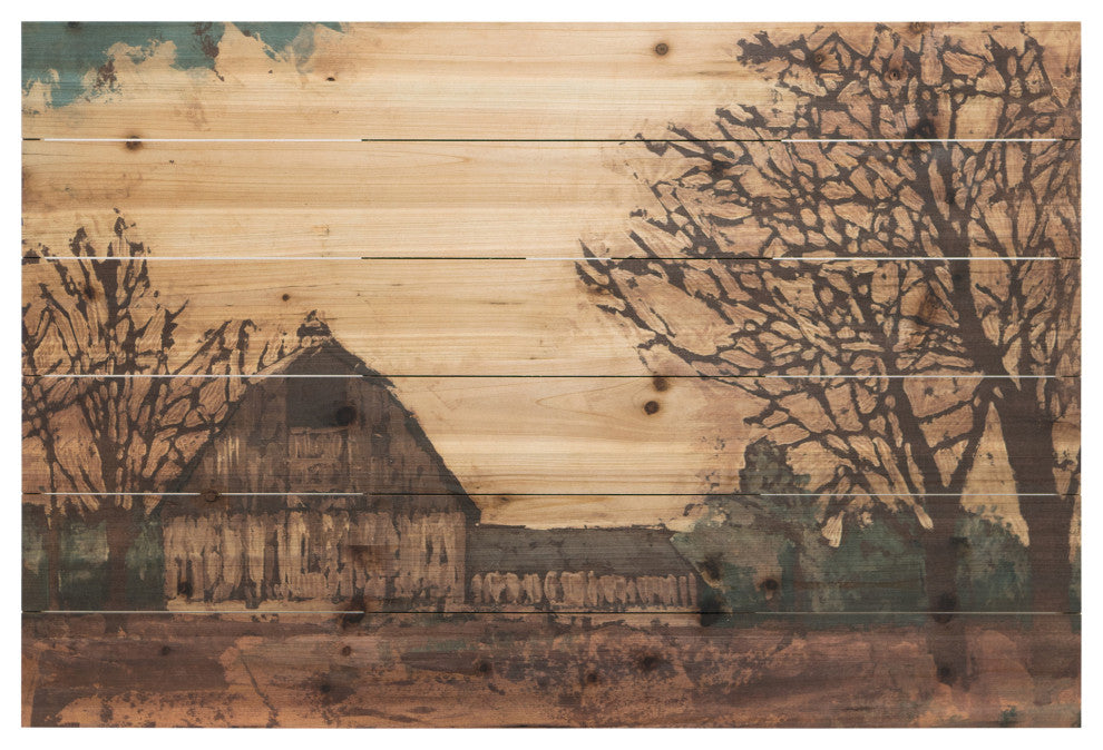 Erstwhile Barn 1 Arte de Legno Digital Print on Solid Wood Wall Art, 24"x36"