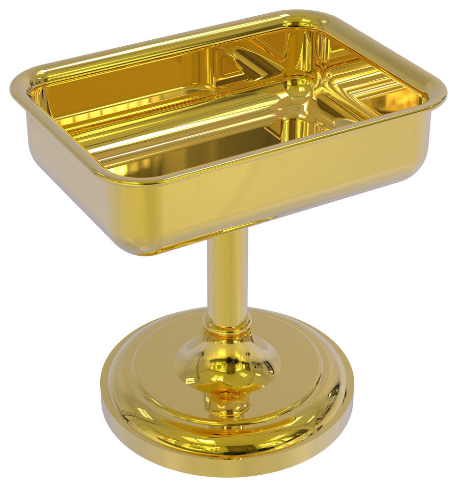 Vanity Top Soap Dish, Polished Brass