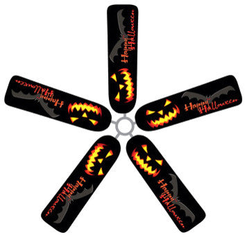 Jack O' Lantern Fan Blade Covers, Set of 5