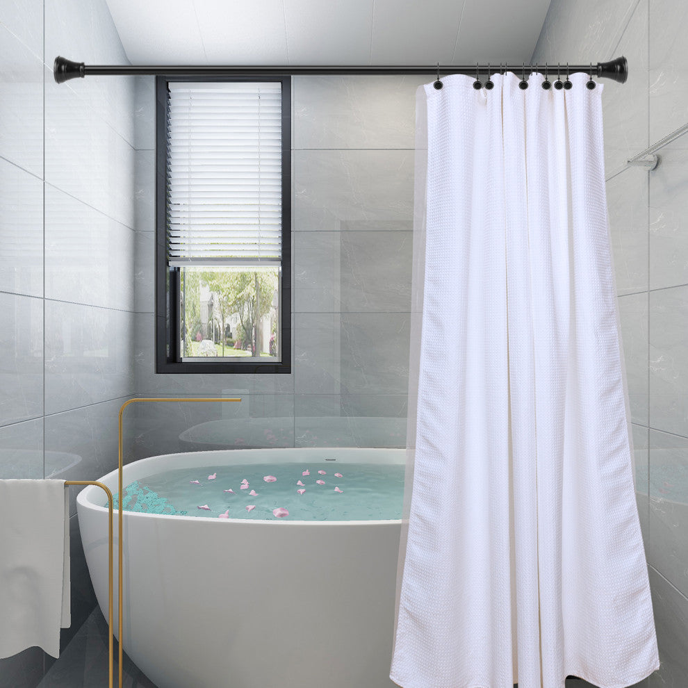Utopia Alley Shower Hooks - Double Shower Curtain Rings for Bathroom, Set of 12, Black