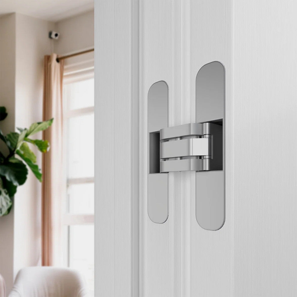 Della Bianco Noble with Concealed Hinges, Tempered Frosted Glass, Solid Core, 30" X 80", Right-Hand