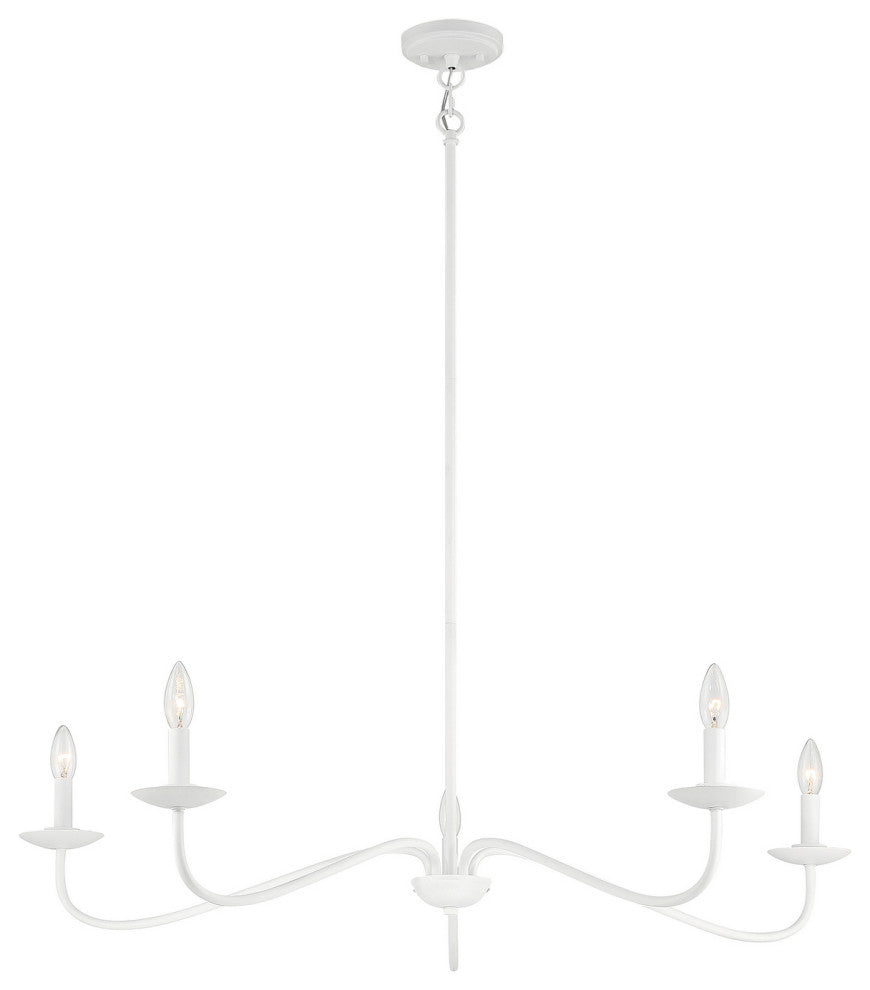 5-Light Chandelier, Bisque White