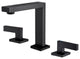 Deck Mounted Dual Handle Widespread Bathroom Faucet, Matte Black