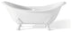Cheviot Products Regency Cast Iron Bathtub With Lion and Faucet Holes, White