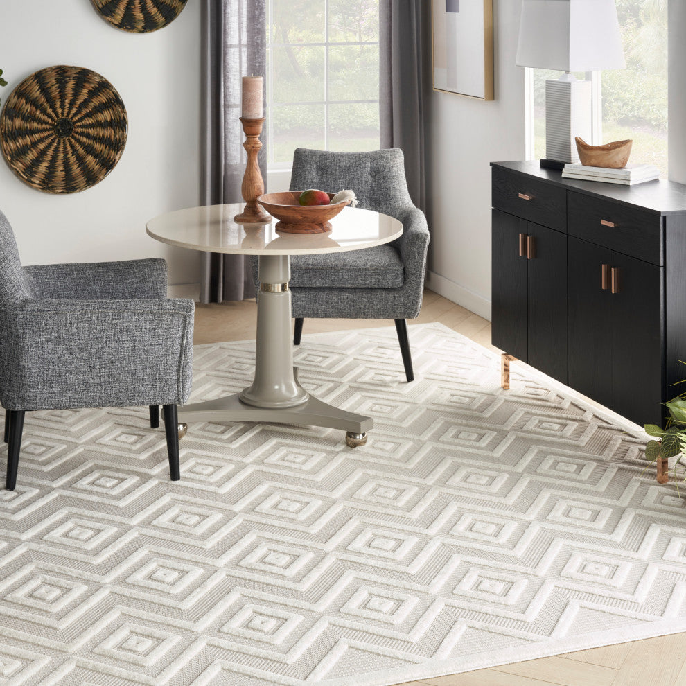 Nourison Versatile 7' x 10' Ivory/White Modern Area Rug