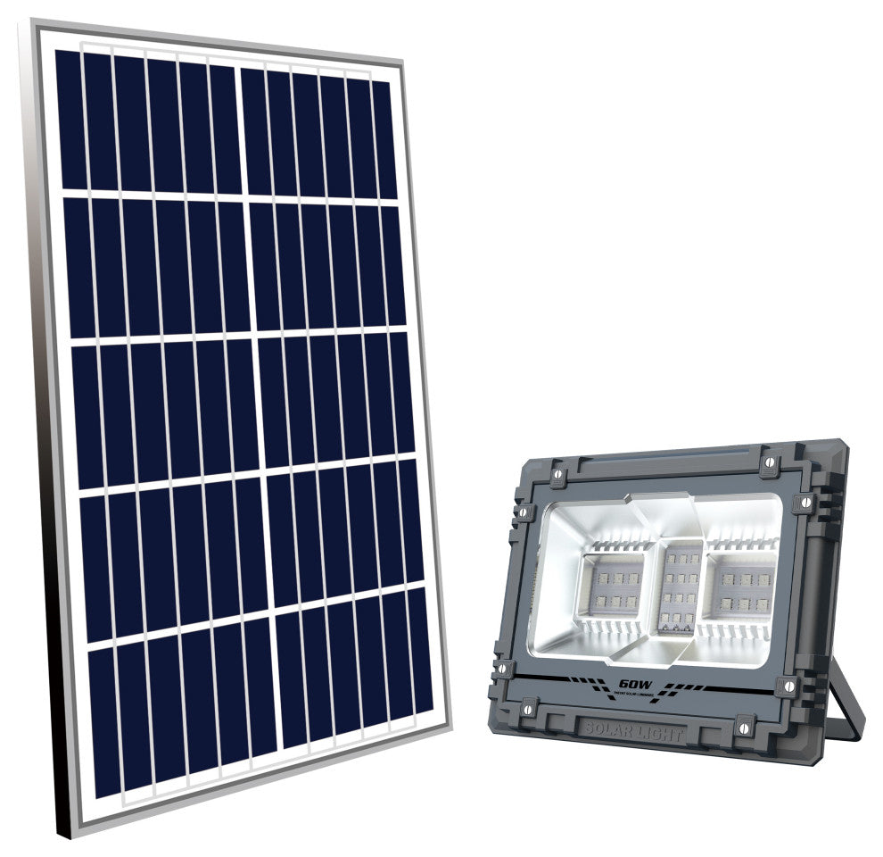 Solar Powered 4W/16W Black Outdoor RGB LED Flood Light, 16w