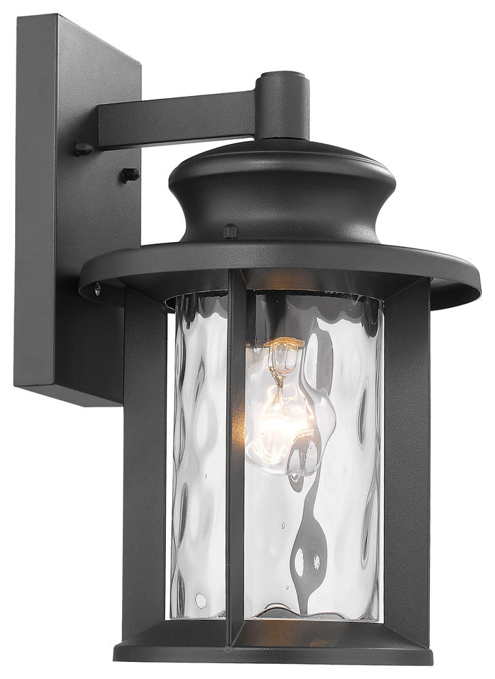 Owen 1-Light Textured Black Outdoor Wall Sconce 14"
