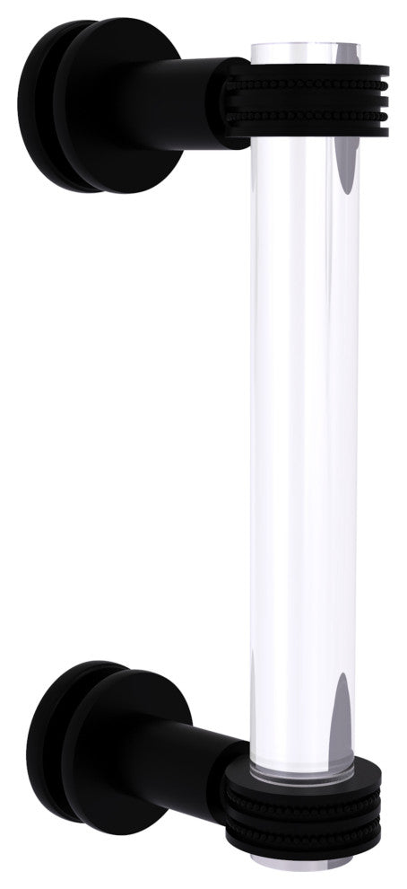 Clearview 8" Single Side Dotted Accent Shower Door Pull, Matte Black