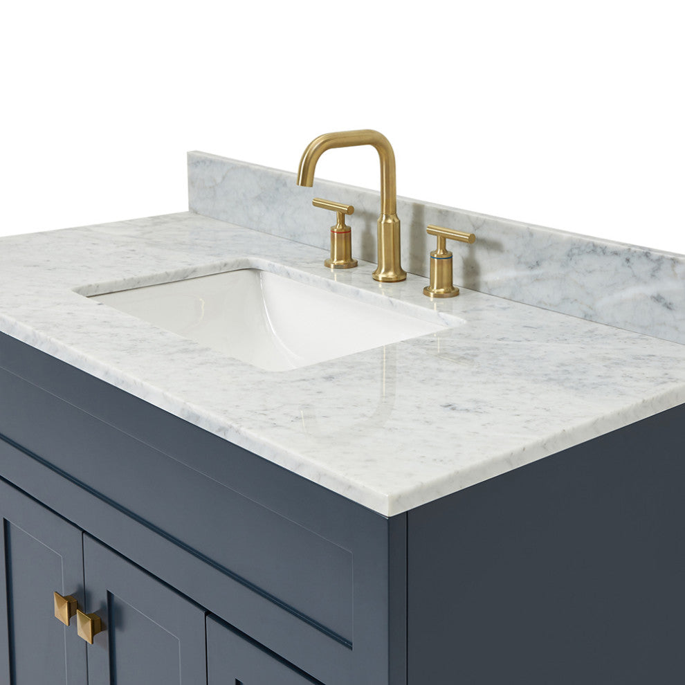 Ariel Hamlet 43" Rectangle Sink Bath Vanity, 0.75" Carrara Marble