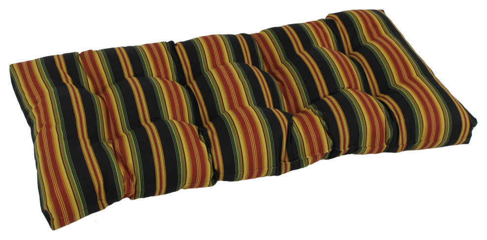 42"X19" Squared Patterned Polyester Tufted Loveseat Cushion, Lyndhurst Raven