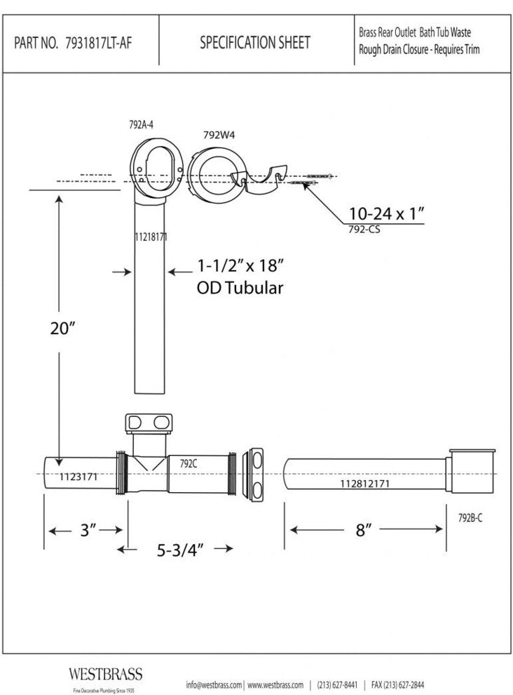 Above Floor Overflow With Tip-Toe Trim And 2-Hole Overflow Cover, Polished Chrome