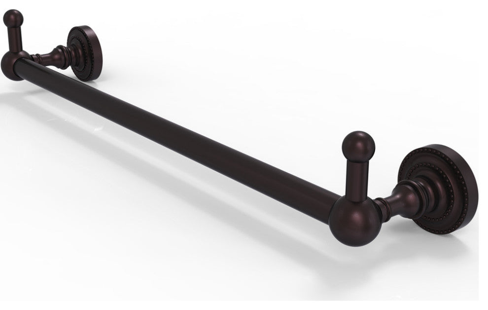 Dottingham 30" Towel Bar with Integrated Hooks, Antique Bronze