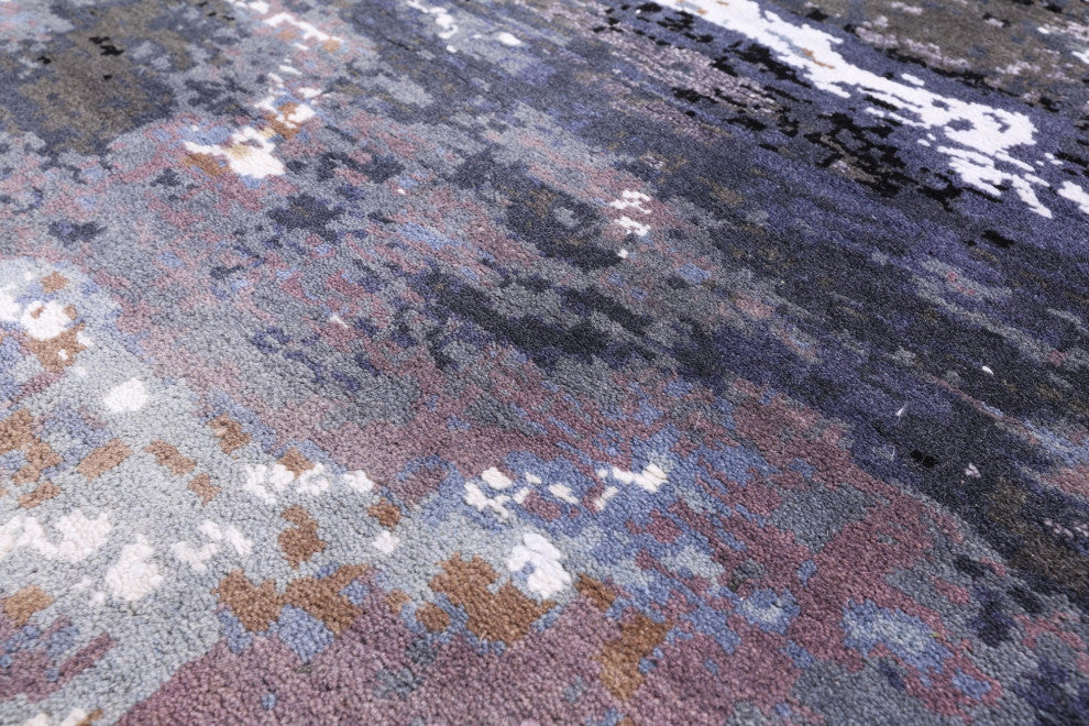 Moon And Sea Wool and Silk Hand Knotted Rug 8' 2" X 10' 1" Q9102