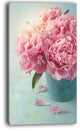"Pink Peony Flowers in Vase" Wall Art Canvas, 16"x32"
