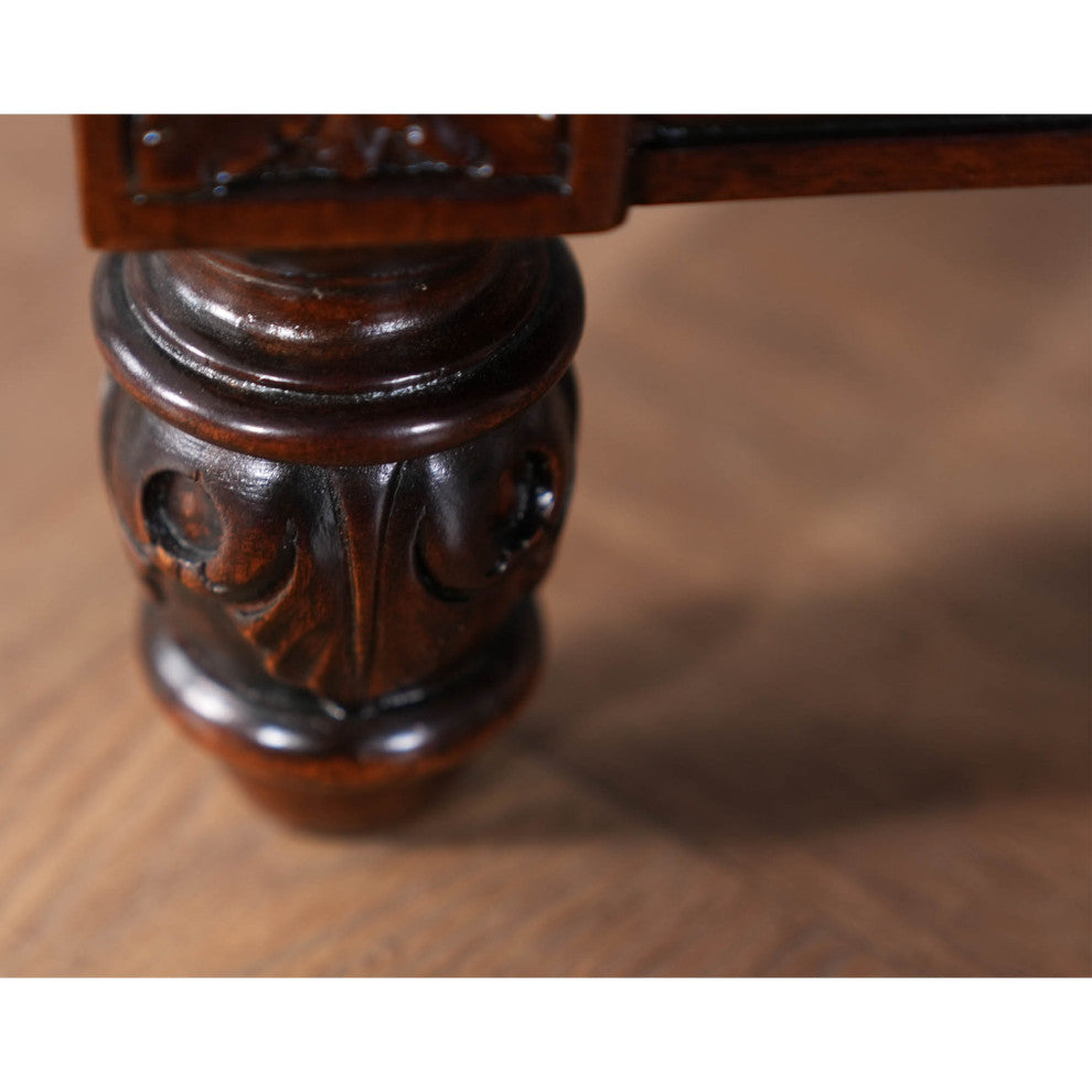 NBR101 Carved Mahogany Bed Step