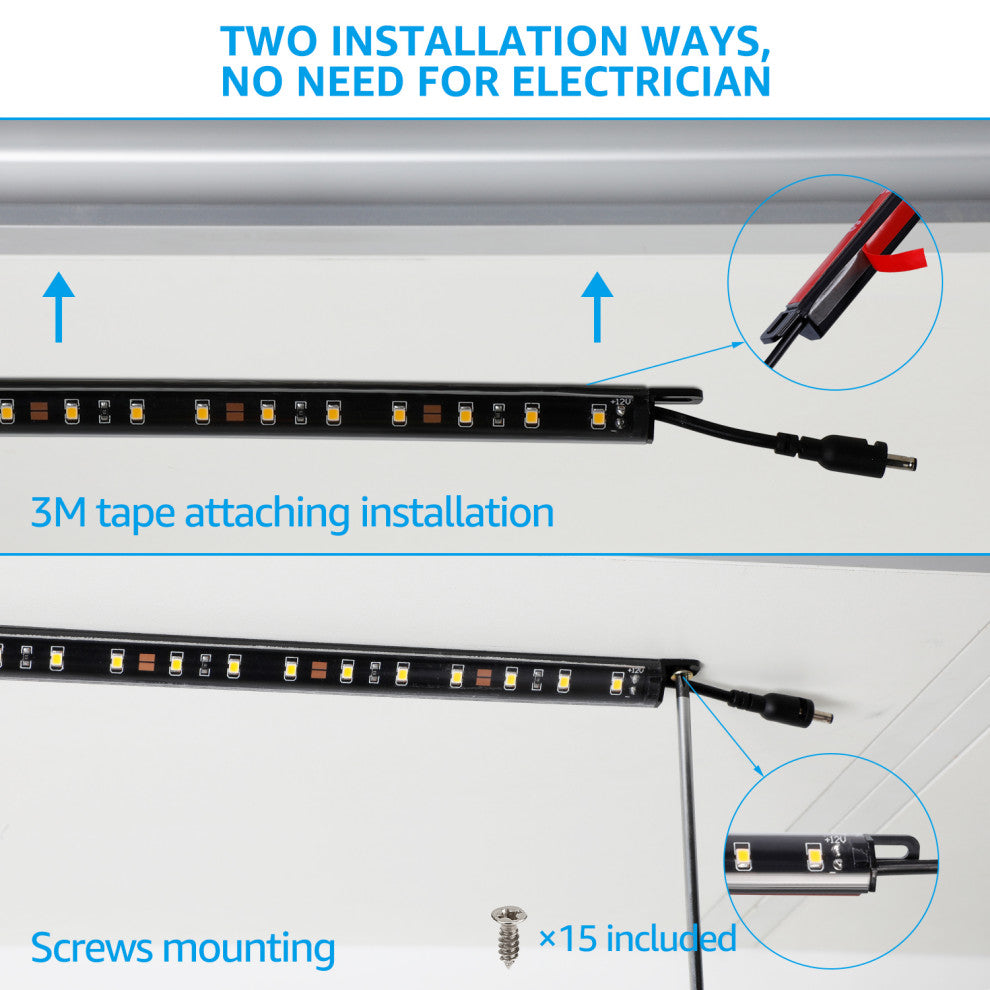 Dimmable Smart LED Lighting Kit, Under Cabinet, 6Pcs, 3000k Warm White