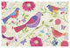 "Damask Floral and Bird I" Digital Paper Print by Farida Zaman, 26"x18"