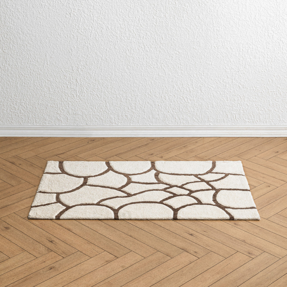 Edington Machine Tufted Bath Mat, Beige, 30x50
