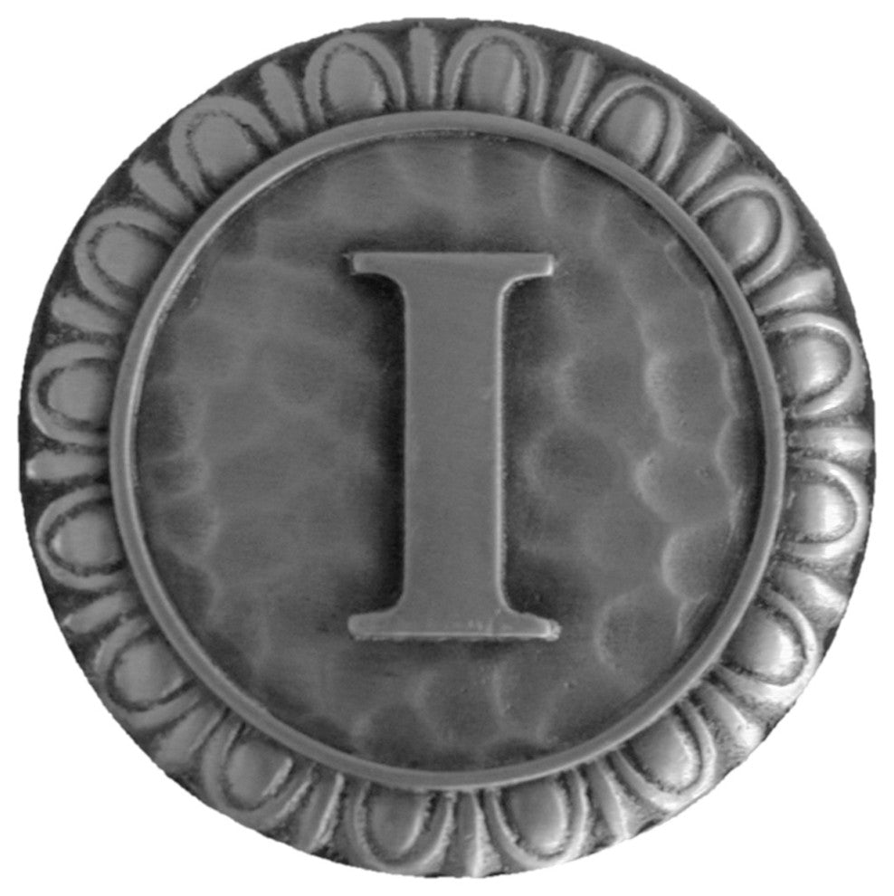 Initial A Knob Antique Brass, Antique Pewter, I