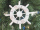 Rustic White Decorative Ship Wheel Christmas Tree Ornament 6'', Christmas Tree