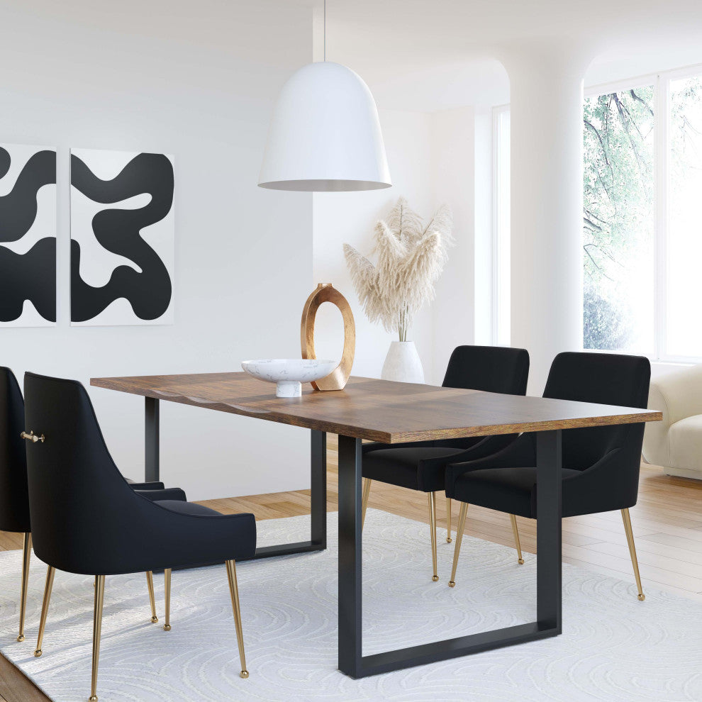 Beatrix Velvet Side Chair, Black