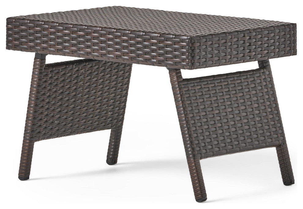 GDF Studio 3-Piece Brown Wicker Adjustable Chaise Lounge Set