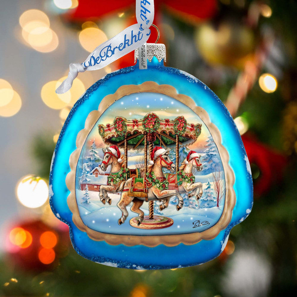 Christmas Carousel Rainbow Glass Ornament Christmas Decor