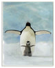 Penguin Family Blue Watercolor Animal Painting, 13"x19"