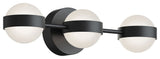 Verona 22" LED Vanity, White Acrylic Shade, Black Finish