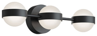 Verona 22" LED Vanity, White Acrylic Shade, Black Finish