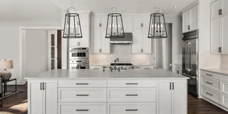 6-Light Chandeiler, Black+Nickel