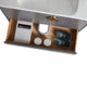 Venezian Single Bathroom Vanity, Rock Gray, 30", Satin Brass Handles, One Sink