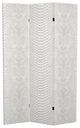 6' Tall Double Sided White Snake Print Canvas Room Divider