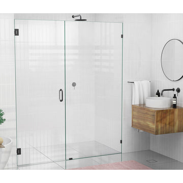 78"x75.5" Frameless Shower Door Wall Hinge, Matte Black