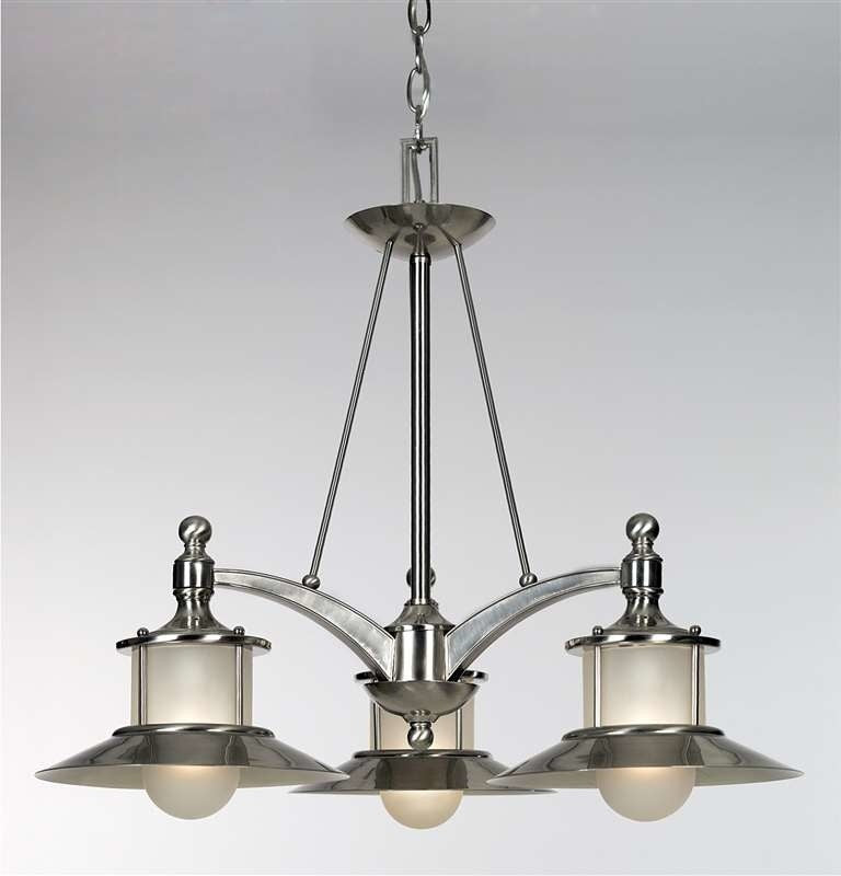 Quoizel NA5103BN Three Light Chandelier New England Brushed Nickel