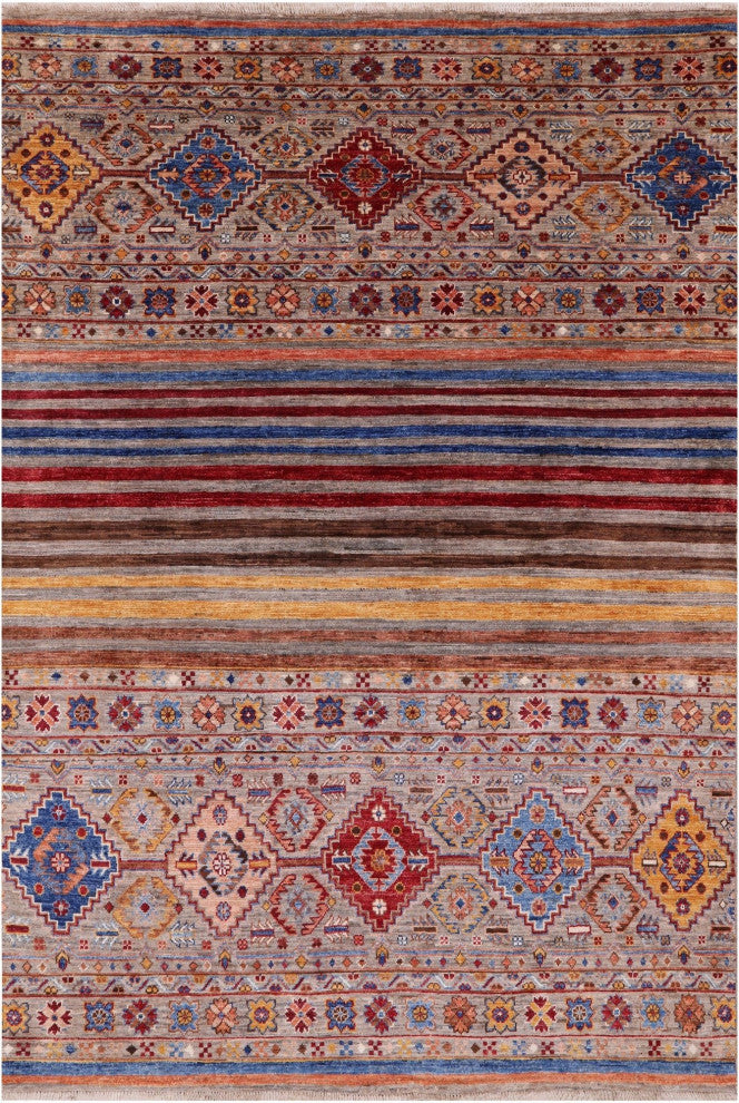 4' 10" X 7' 0" Super Kazak Khorjin Handmade Rug Q7452