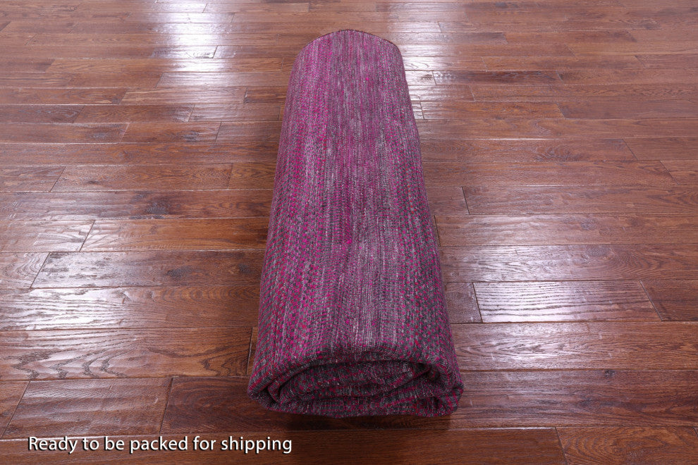 12' Round Wool & Silk Hand Knotted Super Savannah Gabbeh Rug - Q13054