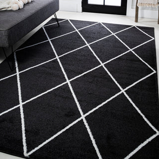 Cole Minimalist Diamond Trellis Black/White 5'x8' Area Rug