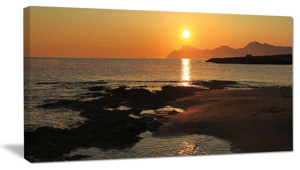 Dawn on Majorca Panorama, Landscape Canvas Art Print, 32"x16"