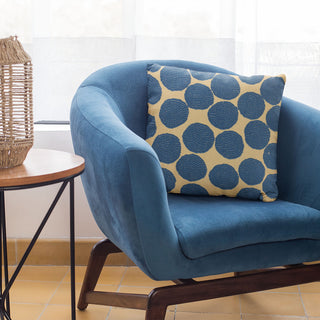 Plutus Blue Spotty Dot Luxury Throw Pillow, 20"x20"