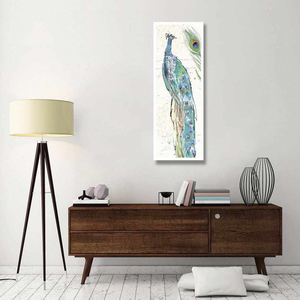 "Peacock Garden IV" Digital Paper Print by Anne Tavoletti, 20"x56"