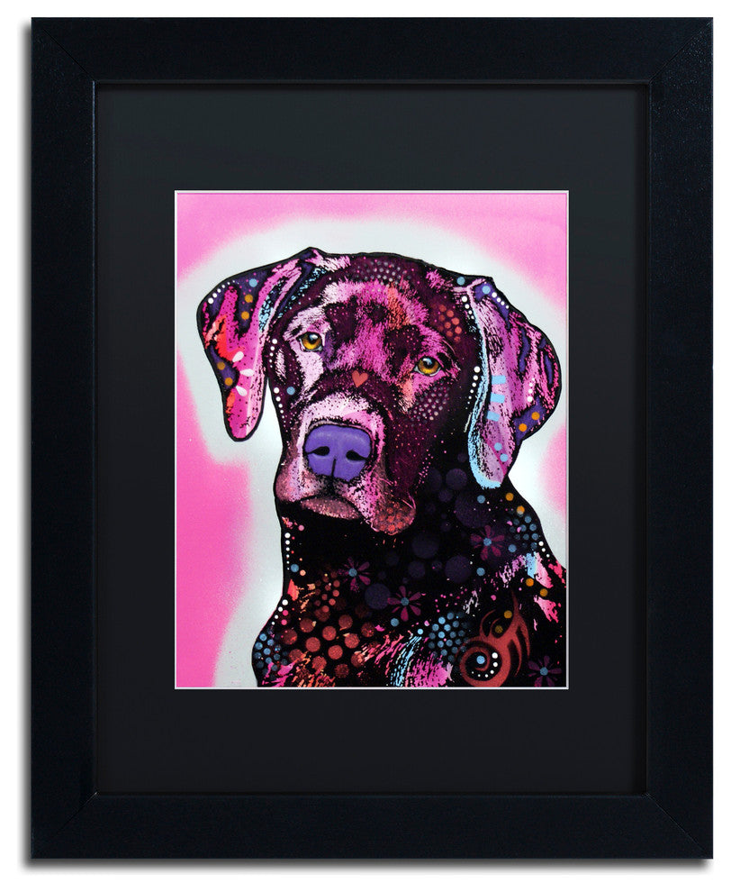 Dean Russo 'Black Lab' Framed Art, Black Frame, 11"x14", Black Matte