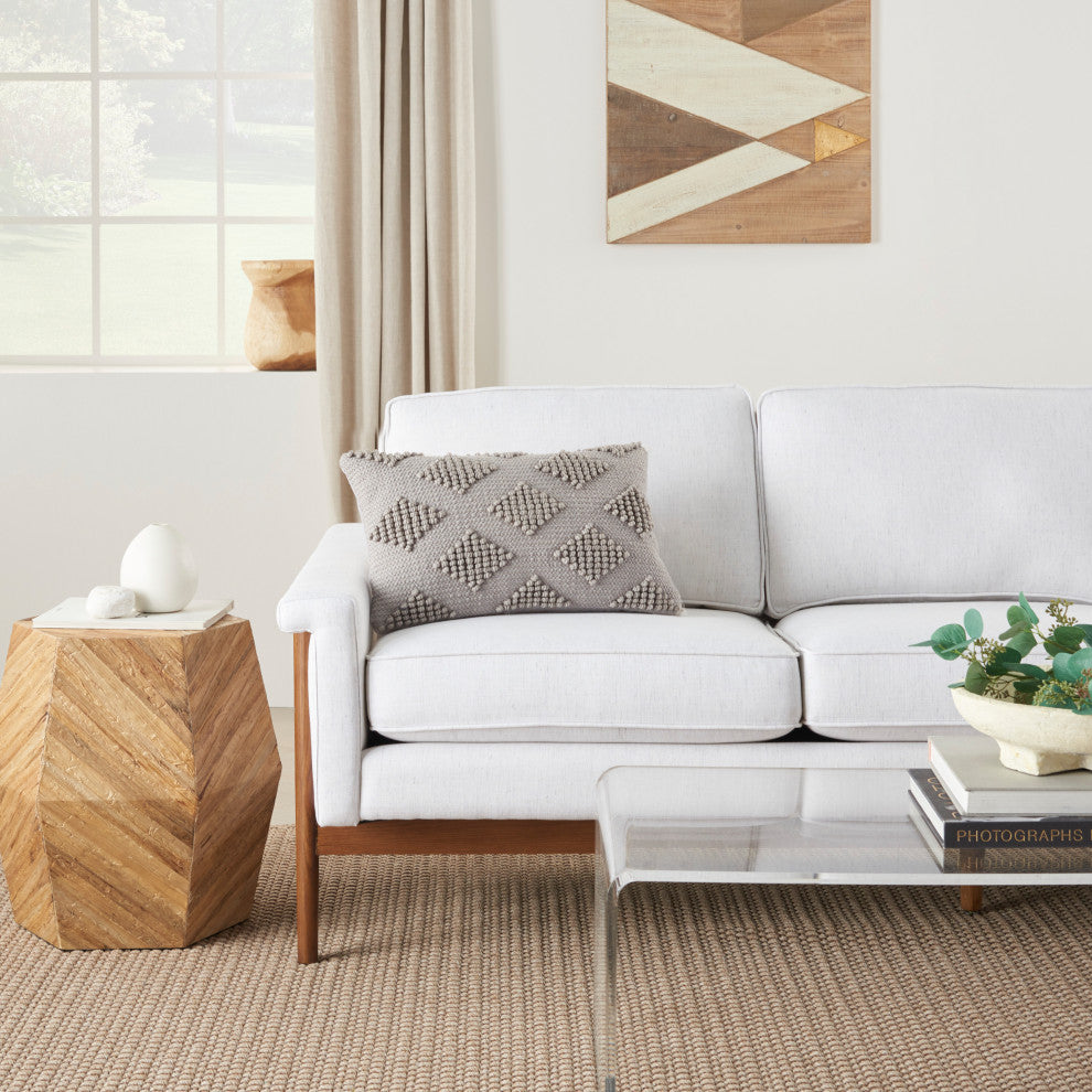 Mina Victory GC103 Throw Pillow, Light Grey, 12"X20"