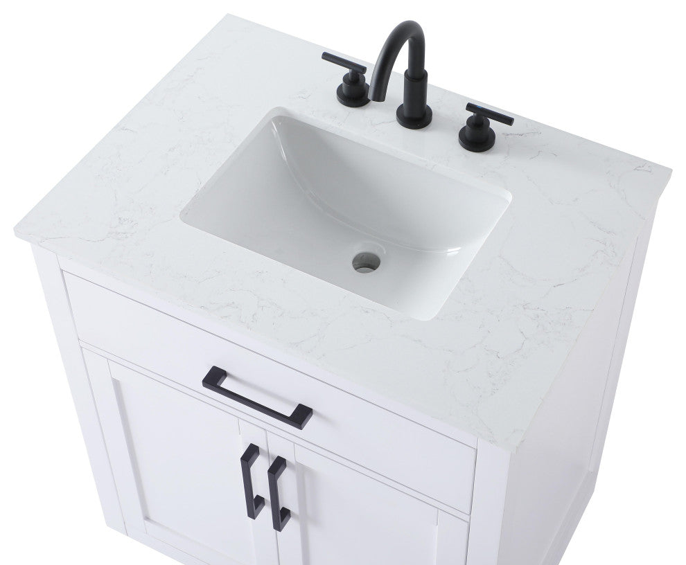 Home Living 30" Single Bathroom Vanity, White