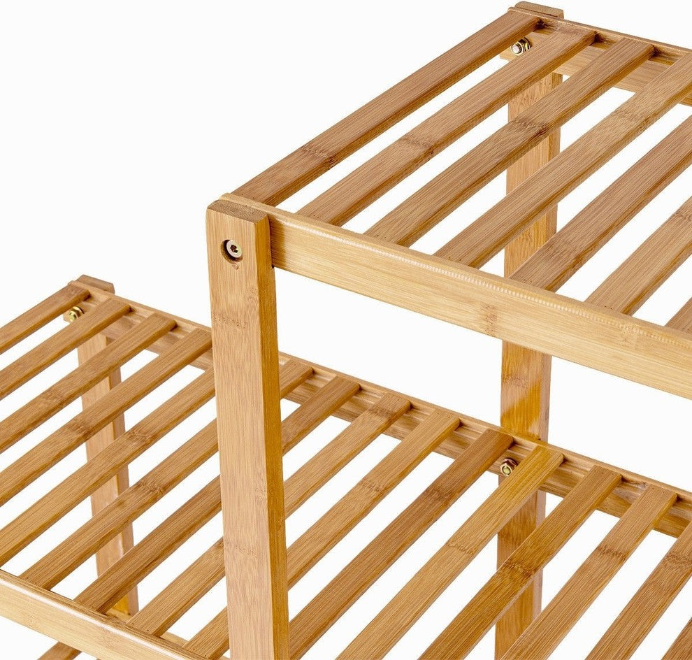 Modern Multi-functional Bamboo Shelf Display Organizer