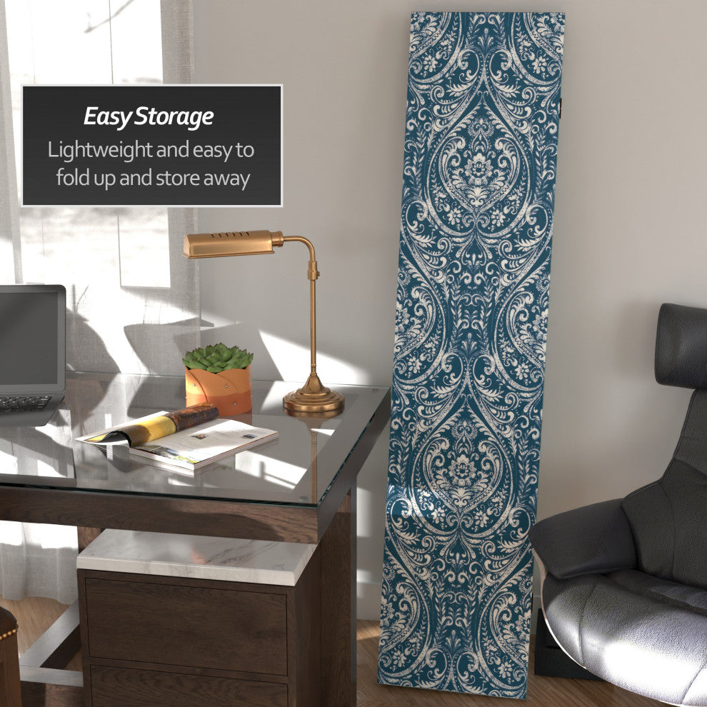 6' Tall Double Sided Ocean Damask Canvas Room Divider