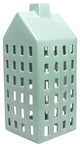 House Shaped decorative Ceramic Candle Lantern, Blue
